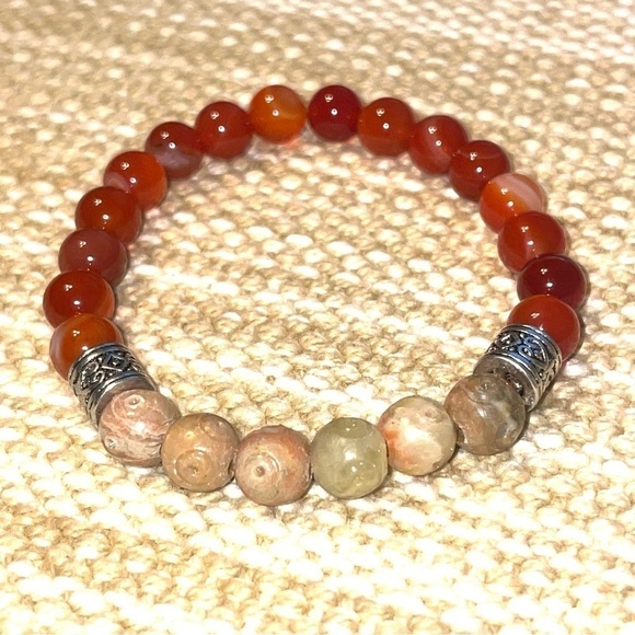 2/$30 Carnelian Soapstone Handmade Healing Stretchy Bracelets 7 1/2" - Picture 4 of 6